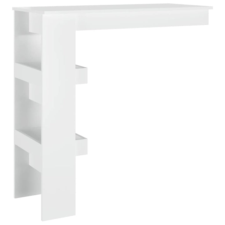 væghængt barbord 102x45x103,5 cm konstrueret træ hvid højglans