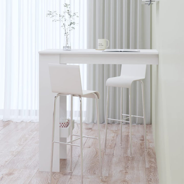 væghængt barbord 102x45x103,5 cm konstrueret træ hvid højglans