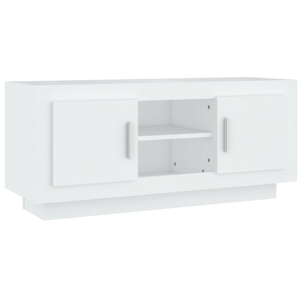 tv-bord 102x35x45 cm konstrueret træ hvid