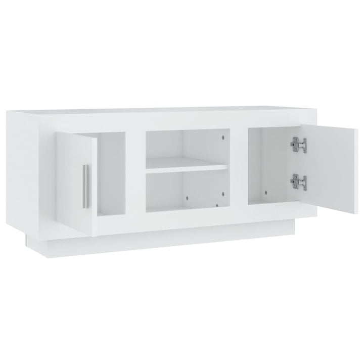 tv-bord 102x35x45 cm konstrueret træ hvid