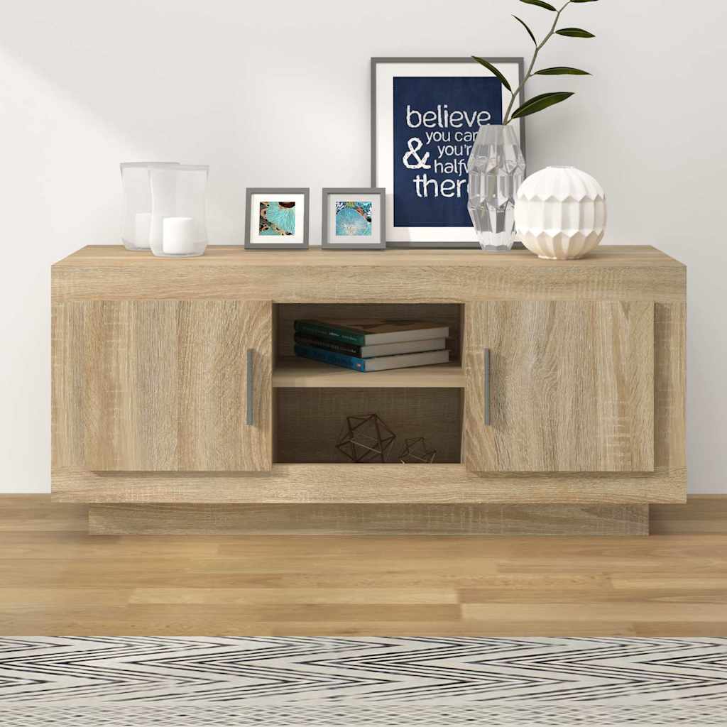 tv-bord 102x35x45 cm konstrueret træ sonoma-eg