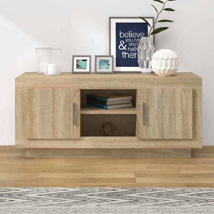 tv-bord 102x35x45 cm konstrueret træ sonoma-eg