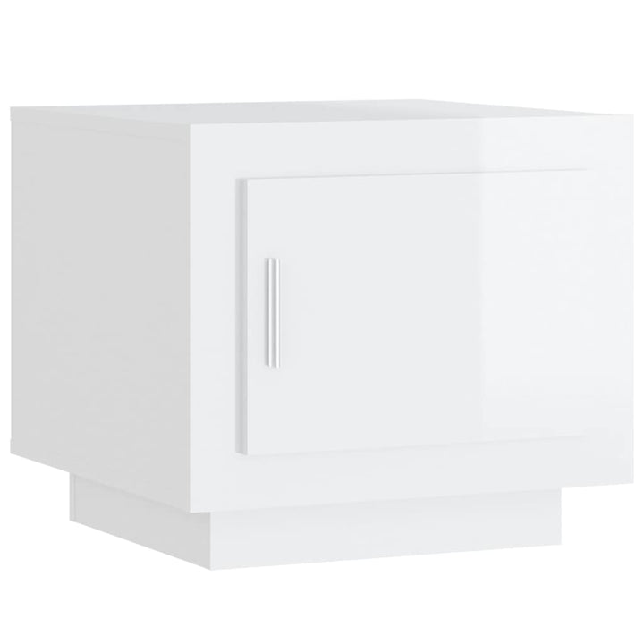 sofabord 51x50x45 cm konstrueret træ hvid højglans