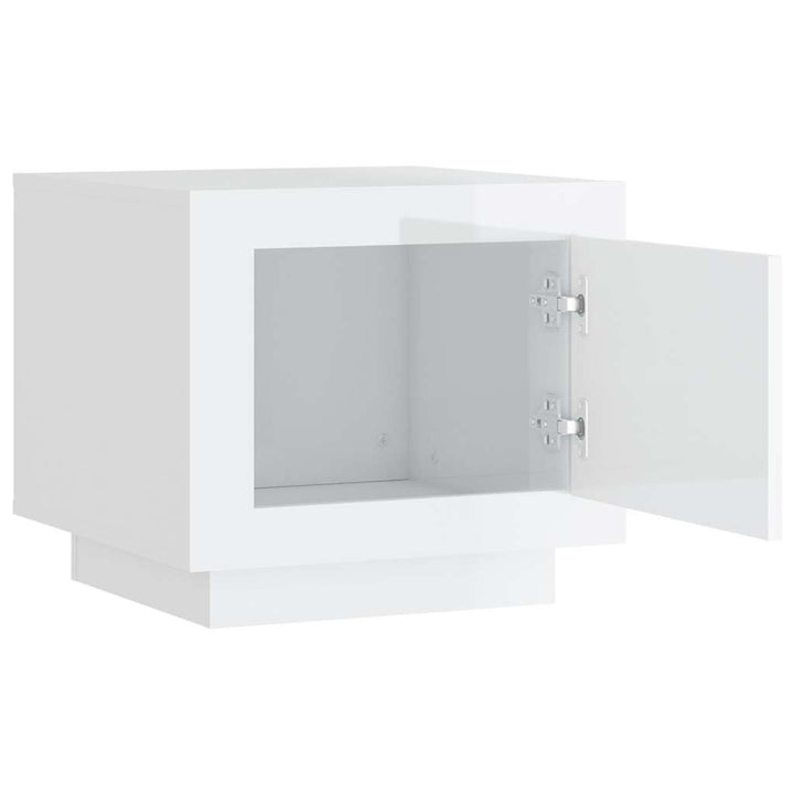 sofabord 51x50x45 cm konstrueret træ hvid højglans