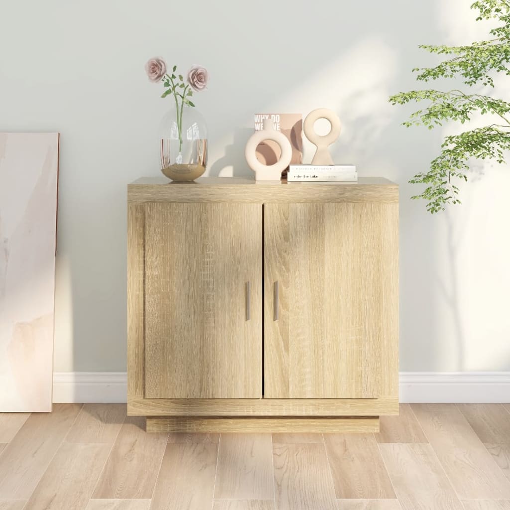 skænk 80x40x75 cm konstrueret træ sonoma-egetræsfarve