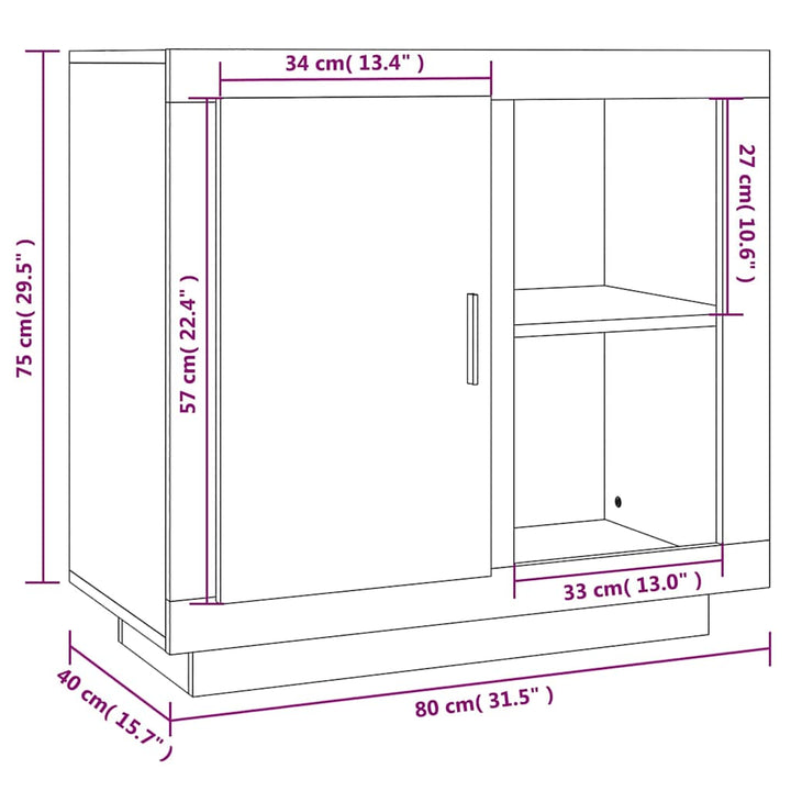 skænk 80x40x75 cm betongrå