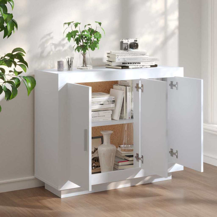skænk 92x35x75 cm konstrueret træ hvid