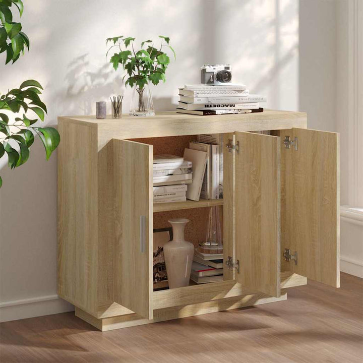 skænk 92x35x75 cm konstrueret træ sonoma-eg