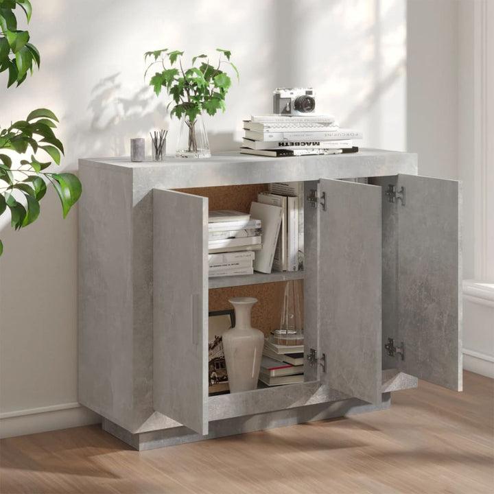 skænk 92x35x75 cm konstrueret træ betongrå