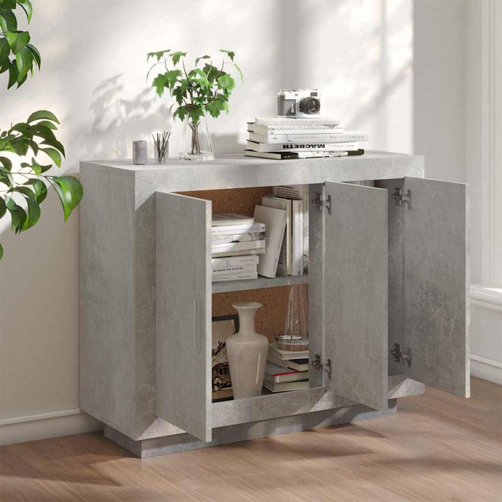 skænk 92x35x75 cm konstrueret træ betongrå