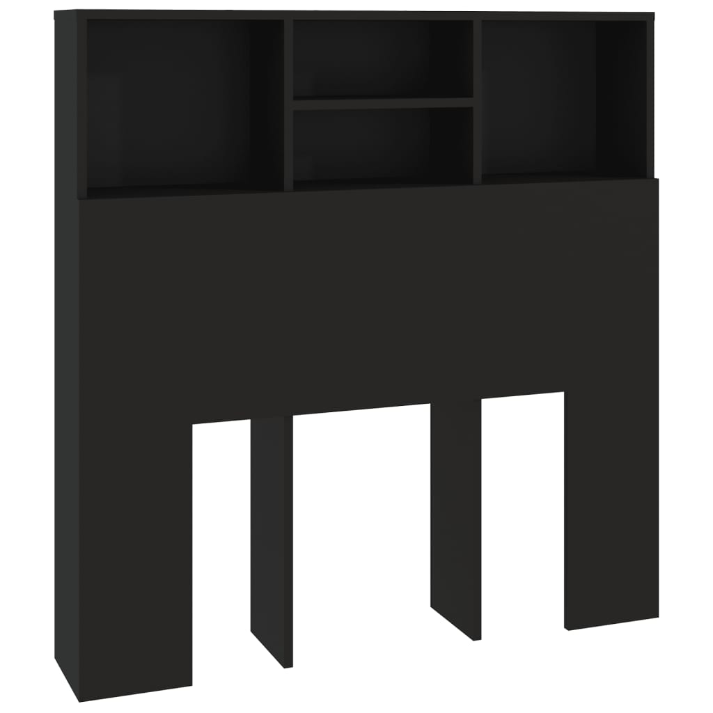 sengegavl med opbevaring 100x19x103,5 cm sort