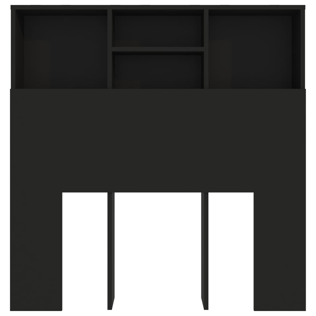 sengegavl med opbevaring 100x19x103,5 cm sort