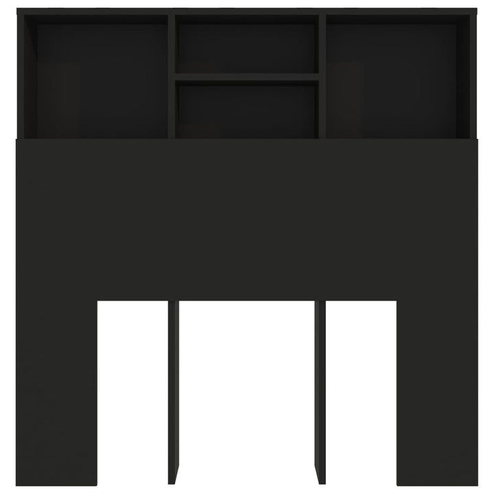 sengegavl med opbevaring 100x19x103,5 cm sort