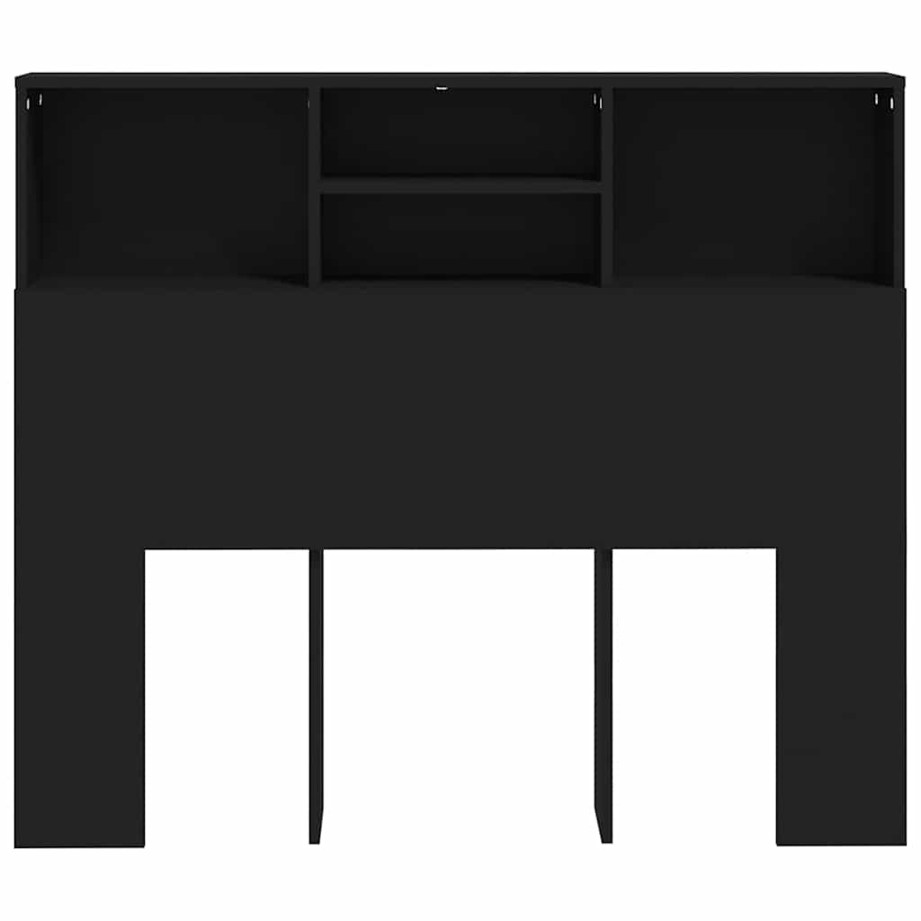 sengegavl med opbevaring 120x19x103,5 cm sort