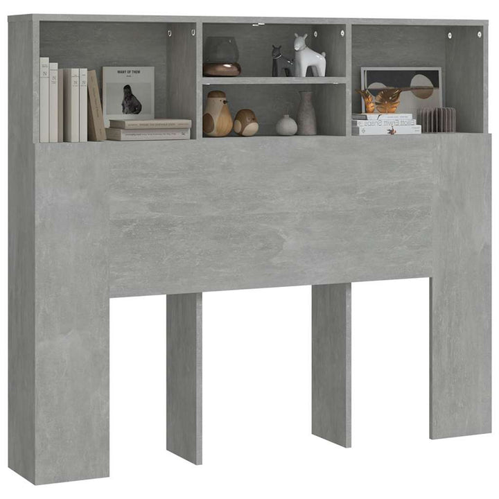 sengegavl med opbevaring 120x19x103,5 cm betongrå