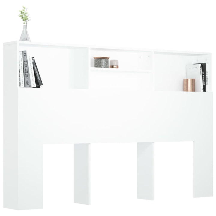 sengegavl med opbevaring 160x19x103,5 cm hvid