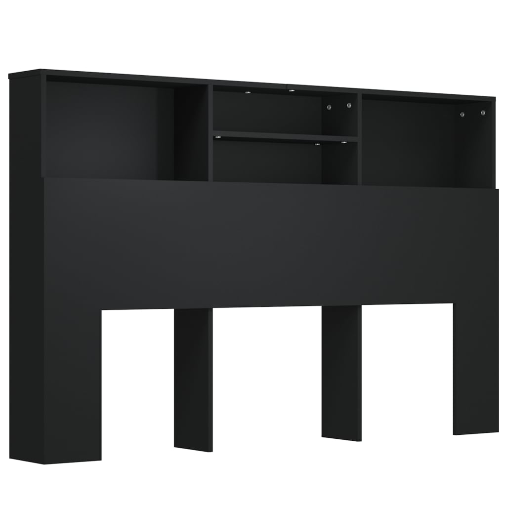 sengegavl med opbevaring 160x19x103,5 cm sort