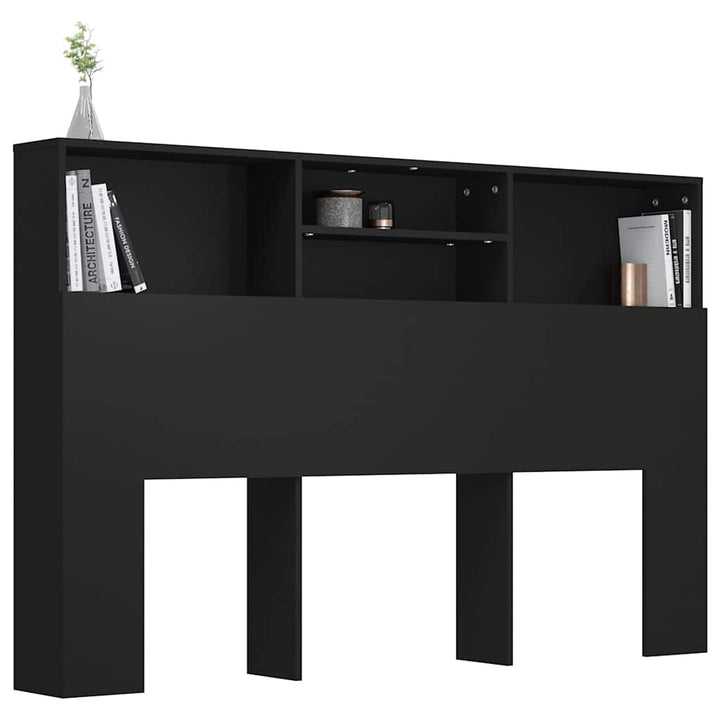 sengegavl med opbevaring 160x19x103,5 cm sort