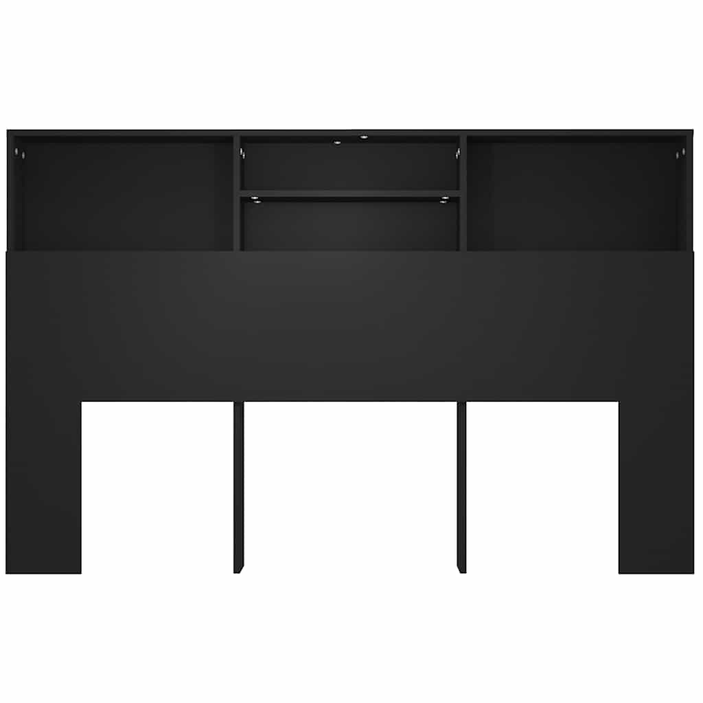 sengegavl med opbevaring 160x19x103,5 cm sort