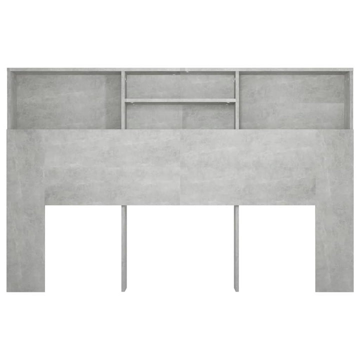 sengegavl med opbevaring 160x19x103,5 cm betongrå