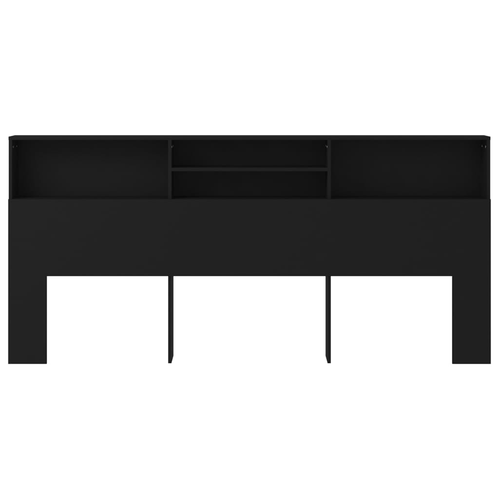sengegavl med opbevaring 220x19x103,5 cm sort
