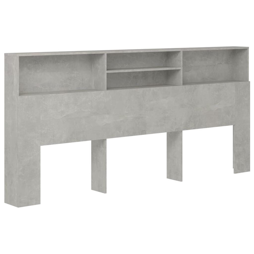 sengegavl med opbevaring 220x19x103,5 cm betongrå