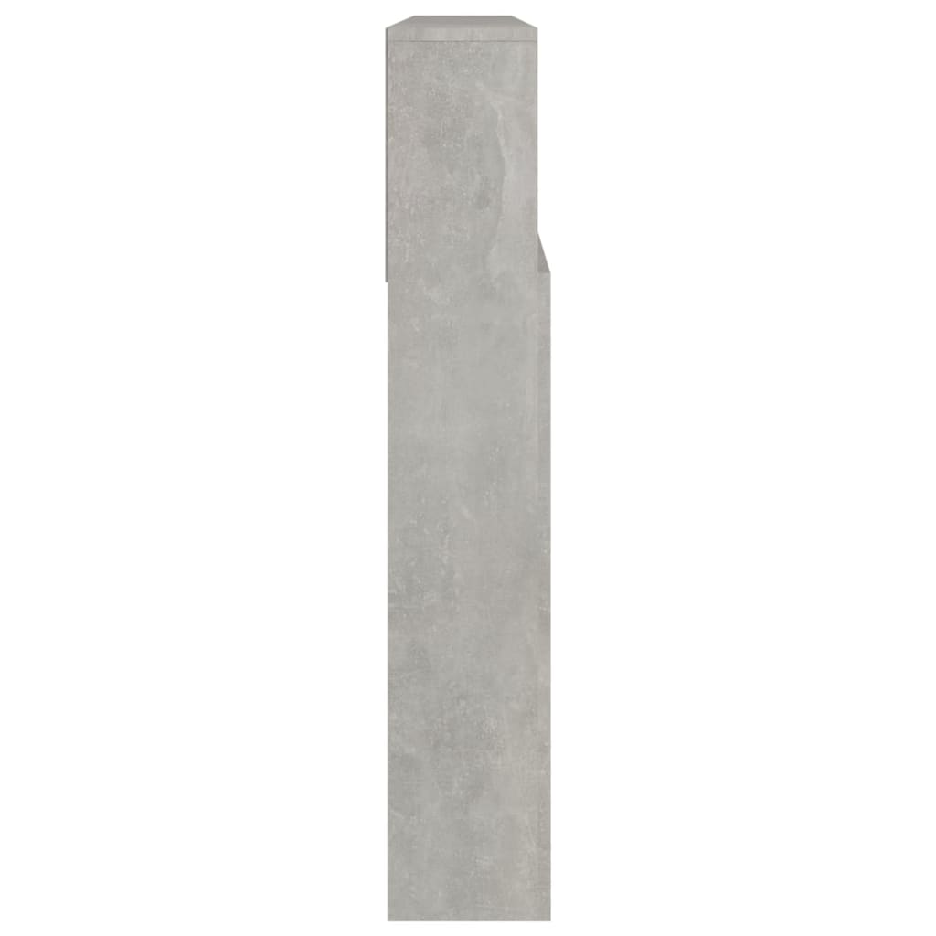sengegavl med opbevaring 220x19x103,5 cm betongrå