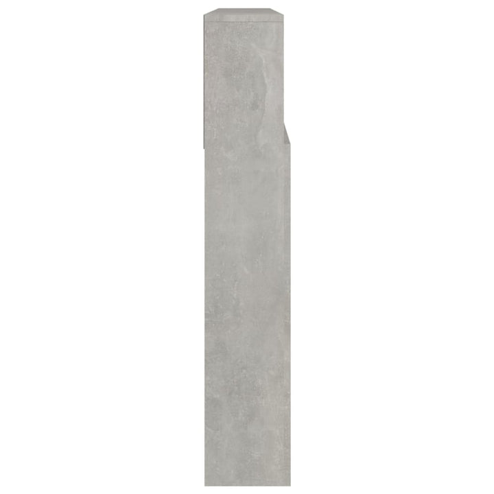 sengegavl med opbevaring 220x19x103,5 cm betongrå