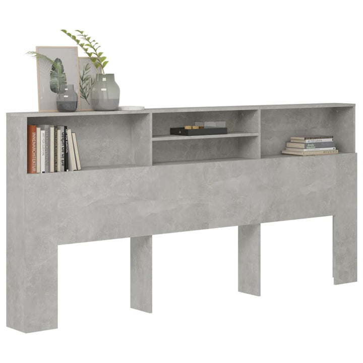 sengegavl med opbevaring 220x19x103,5 cm betongrå