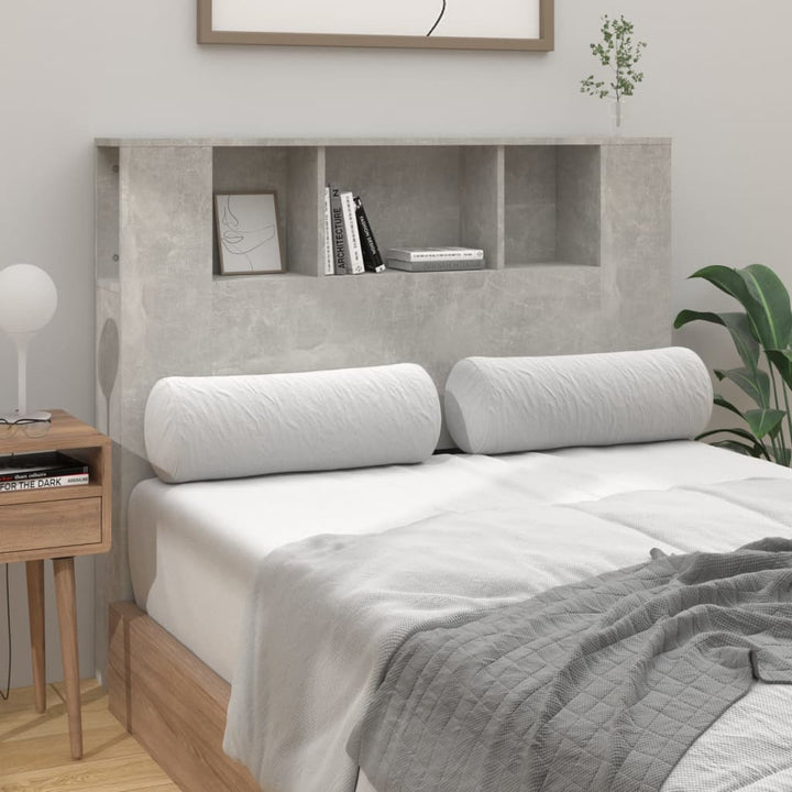 sengegavl med opbevaring 120x18,5x102,5 cm betongrå