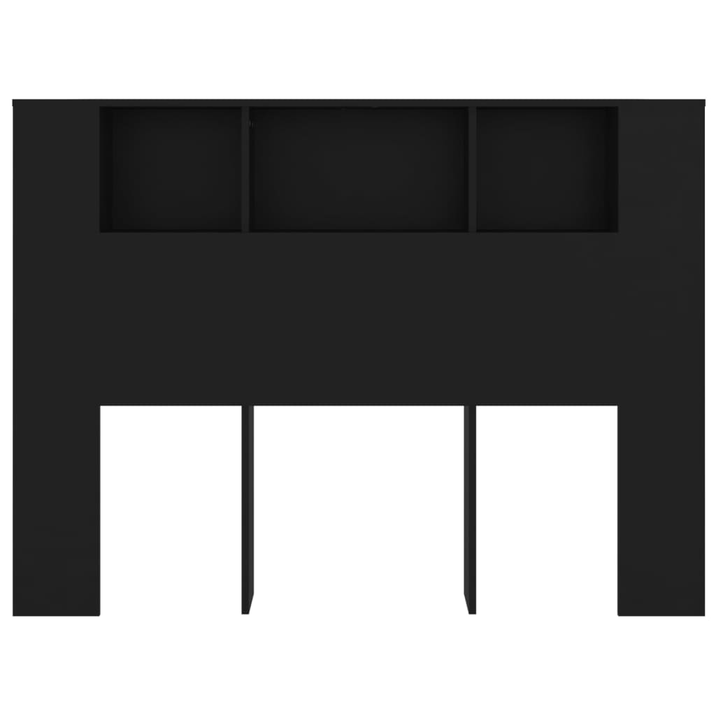 sengegavl med opbevaring 140x18,5x104,5 cm sort