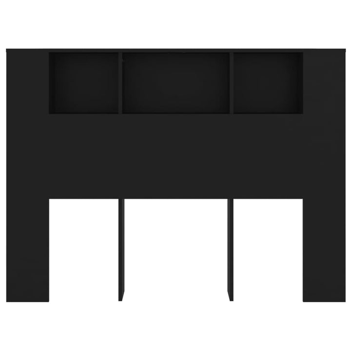 sengegavl med opbevaring 140x18,5x104,5 cm sort