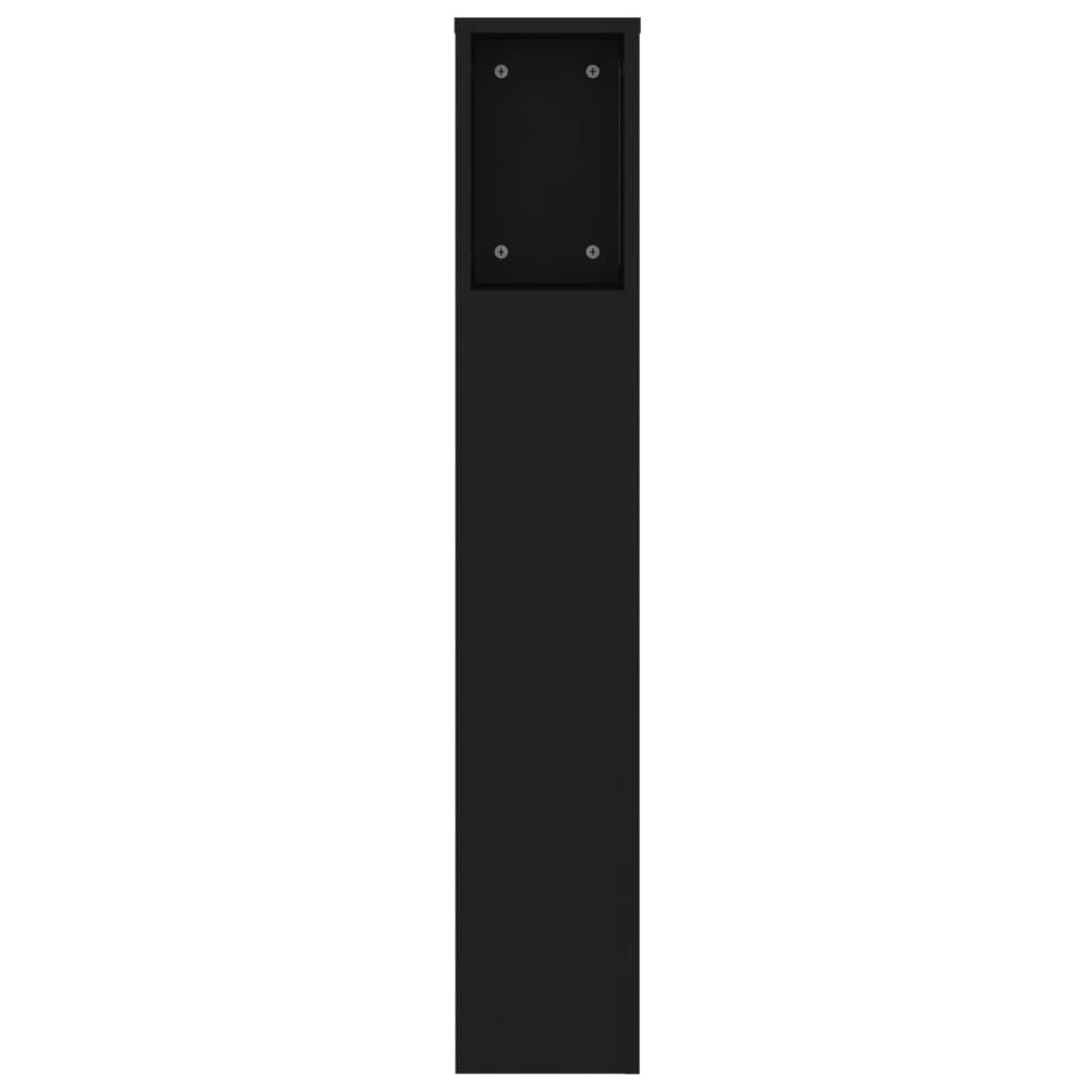 sengegavl med opbevaring 140x18,5x104,5 cm sort