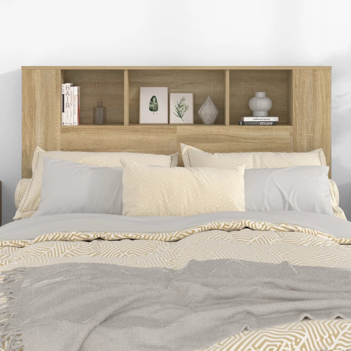 sengegavl med opbevaring 140x18,5x104,5 cm sonoma-eg