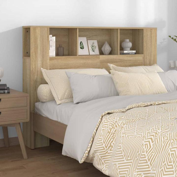 sengegavl med opbevaring 140x18,5x104,5 cm sonoma-eg