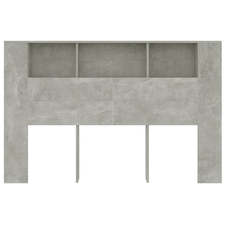 sengegavl med opbevaring 160x18,5x104,5 cm betongrå