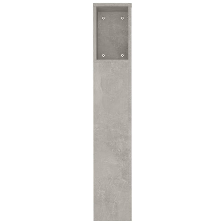 sengegavl med opbevaring 180x18,5x104,5 cm betongrå