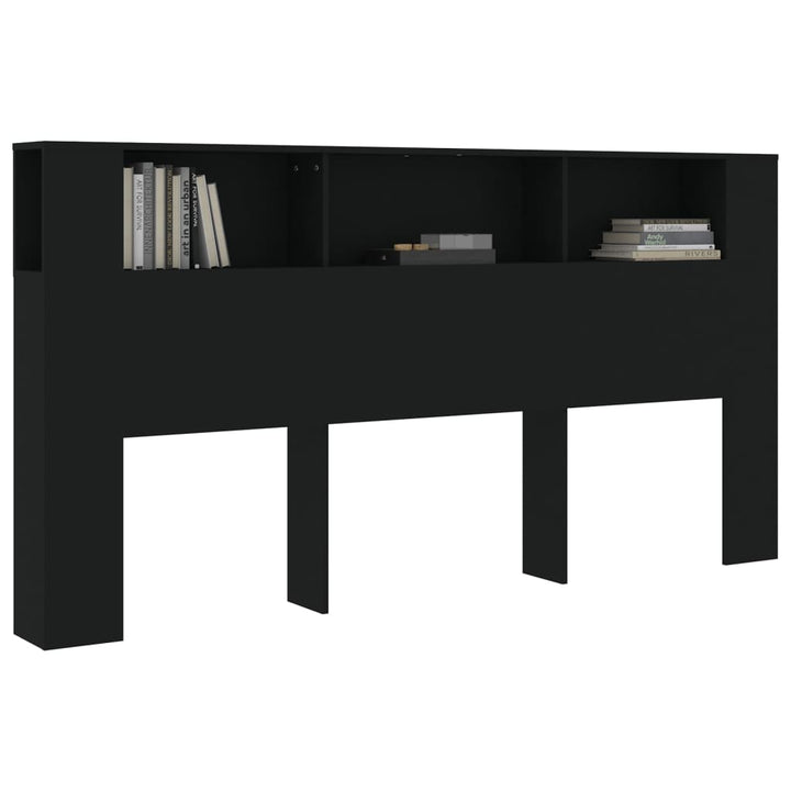 sengegavl med opbevaring 200x18,5x104,5 cm sort