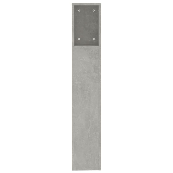 sengegavl med opbevaring 200x18,5x104,5 cm betongrå
