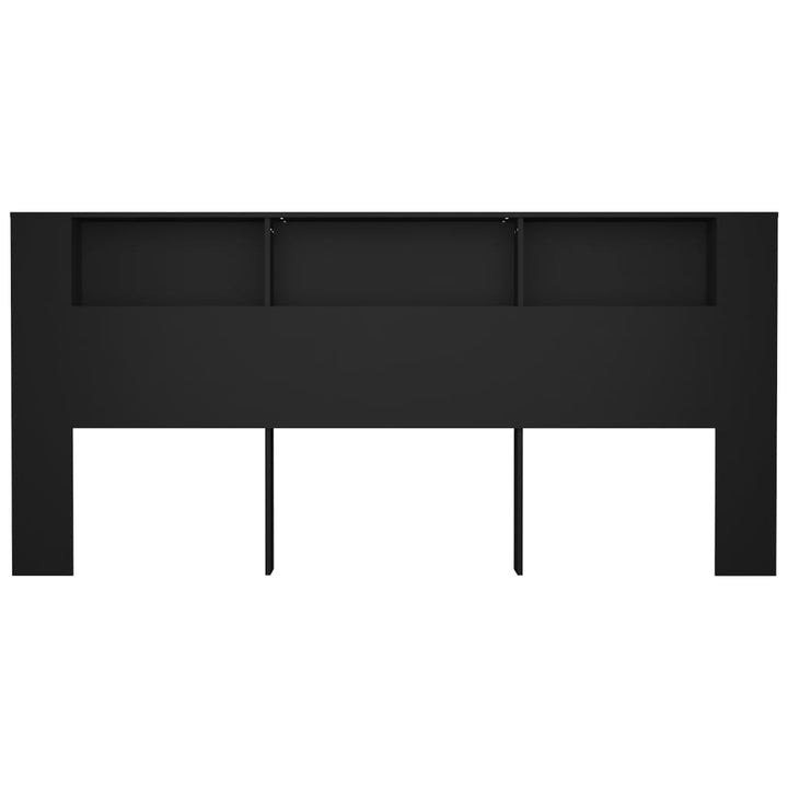 sengegavl med opbevaring 220x18,5x104,5 cm sort