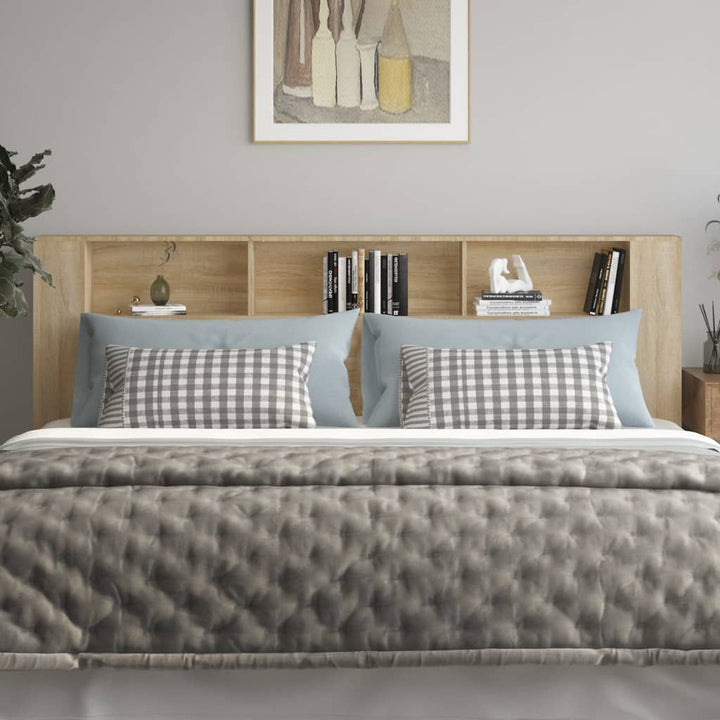 sengegavl med opbevaring 220x18,5x104,5 cm sonoma-eg