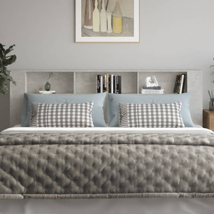 sengegavl med opbevaring 220x18,5x104,5 cm betongrå