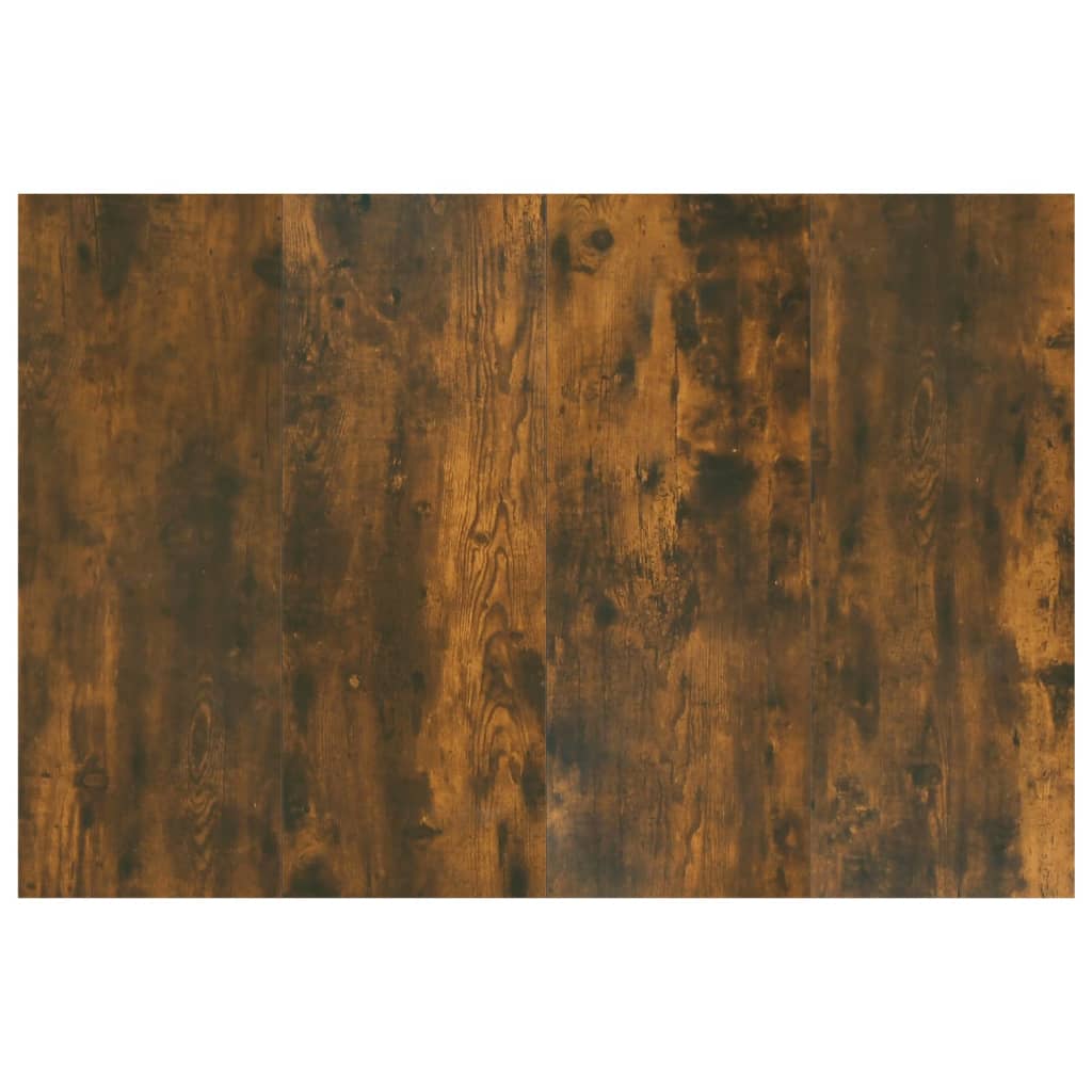 sengegærde 120x1,5x80 cm konstrueret træ røget egetræsfarve