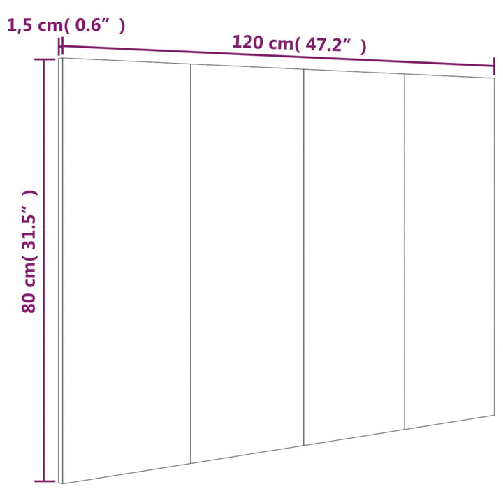 sengegærde 120x1,5x80 cm konstrueret træ røget egetræsfarve
