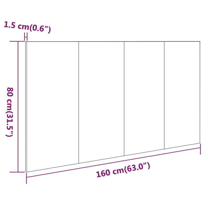 sengegærde 160x1,5x80 cm konstrueret træ røget egetræsfarve