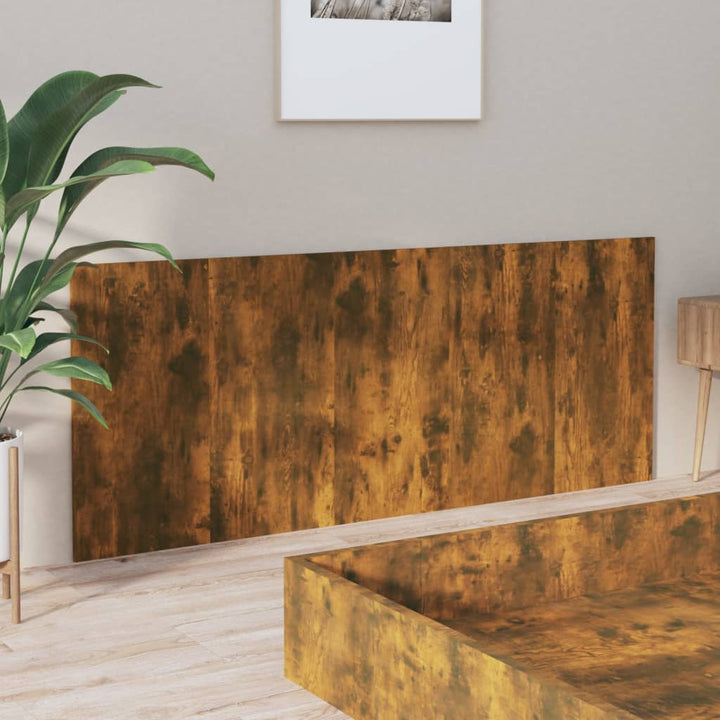 sengegærde 200x1,5x80 cm konstrueret træ røget egetræsfarve