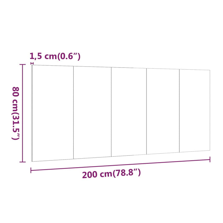 sengegærde 200x1,5x80 cm konstrueret træ røget egetræsfarve