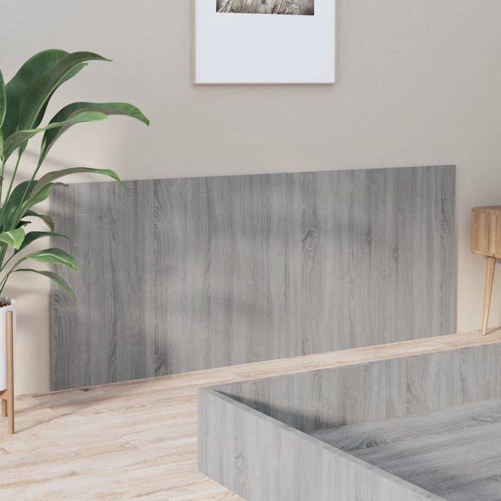 sengegærde 200x1,5x80 cm konstrueret træ grå sonoma-eg