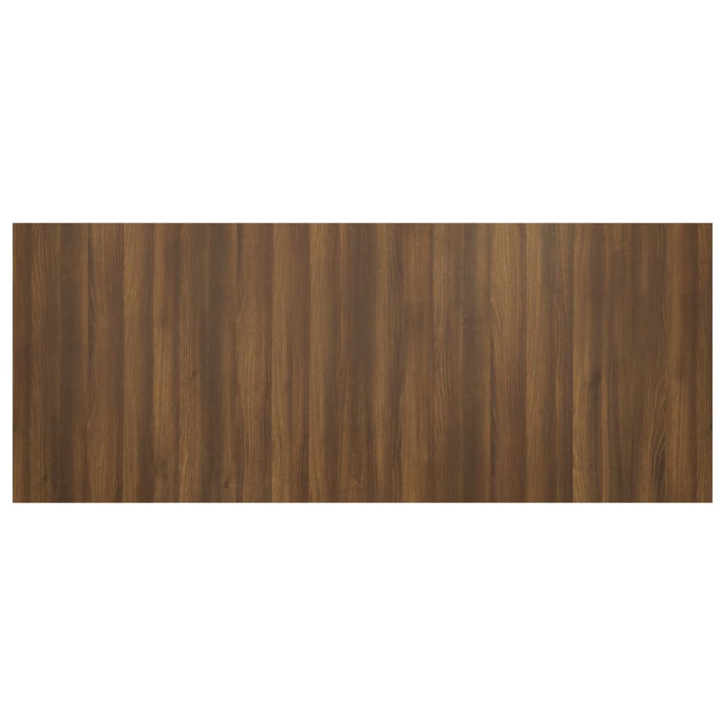 sengegærde 200x1,5x80 cm konstrueret træ brun egetræsfarve