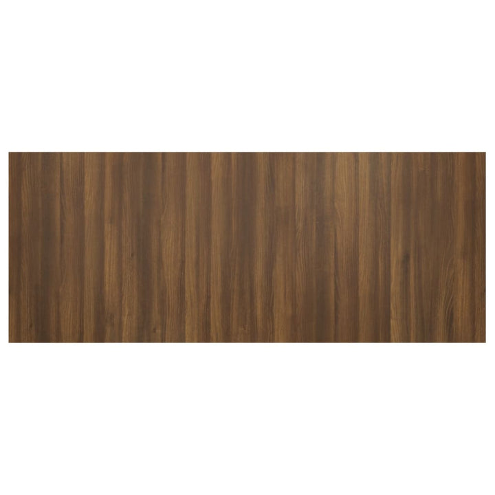 sengegærde 200x1,5x80 cm konstrueret træ brun egetræsfarve